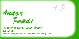 andor papdi business card